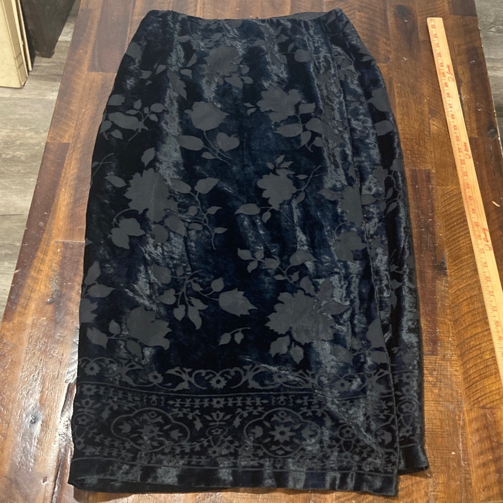 Rafaella burned velvet faux wrap skirt 12